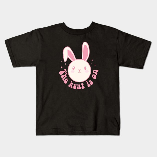 The hunt is on cute easter egg hunt Kids T-Shirt by Yarafantasyart